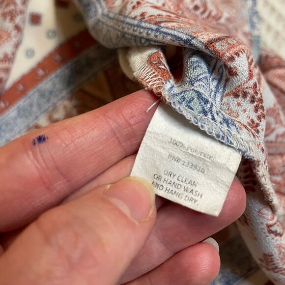 Show Me Your MuMu Juana Tassel Paisley Flutter Sleeve Ivory Boho Tunic Medium - Picture 12 of 13